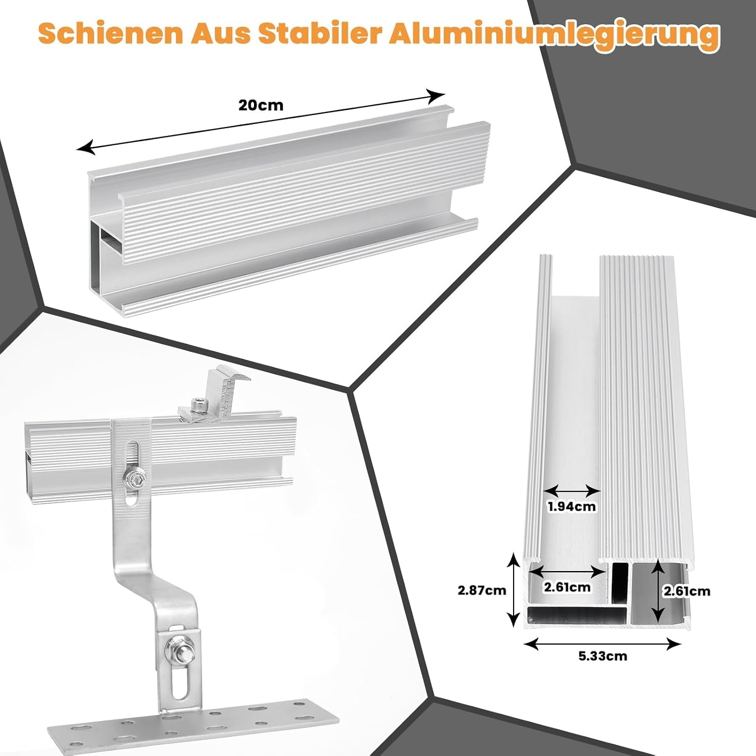 Montageset Zonnepanelen voor Dakpannen (2 stuks) - Aluminium & Staal - 34% Korting