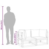 vidaXL Hoekbanken 2x, Acaciahout, Lichtgrijs, 35% Korting