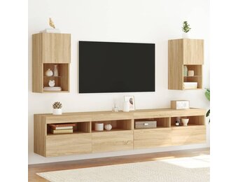 TV-meubel met LED-verlichting Sonoma Eiken - 30,5x30x60 cm - 34% Korting