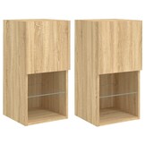 TV-meubel met LED-verlichting Sonoma Eiken - 30,5x30x60 cm - 34% Korting