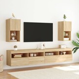 TV-meubel met LED-verlichting Sonoma Eiken - 30,5x30x60 cm - 34% Korting