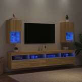 TV-meubel met LED-verlichting Sonoma Eiken - 30,5x30x60 cm - 34% Korting