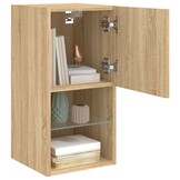 TV-meubel met LED-verlichting Sonoma Eiken - 30,5x30x60 cm - 34% Korting