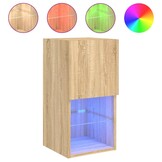 TV-meubel met LED-verlichting Sonoma Eiken - 30,5x30x60 cm - 34% Korting