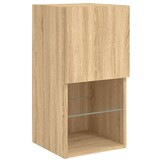 TV-meubel met LED-verlichting Sonoma Eiken - 30,5x30x60 cm - 34% Korting