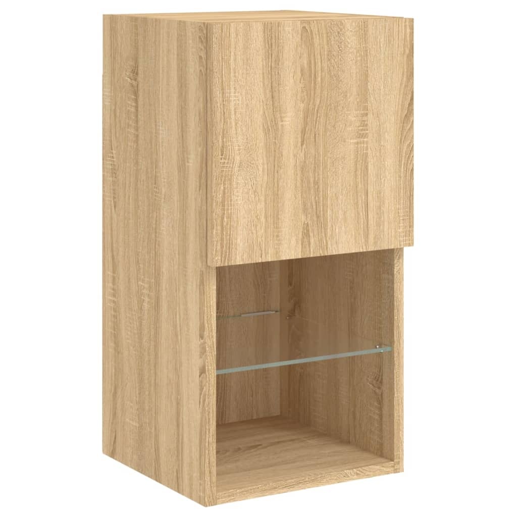 TV-meubel met LED-verlichting Sonoma Eiken - 30,5x30x60 cm - 34% Korting