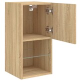 TV-meubel met LED-verlichting Sonoma Eiken - 30,5x30x60 cm - 34% Korting