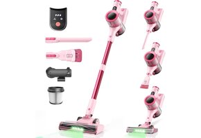Draadloze Steelstofzuiger Dierenharen 45kPa Roze - 34% Korting!