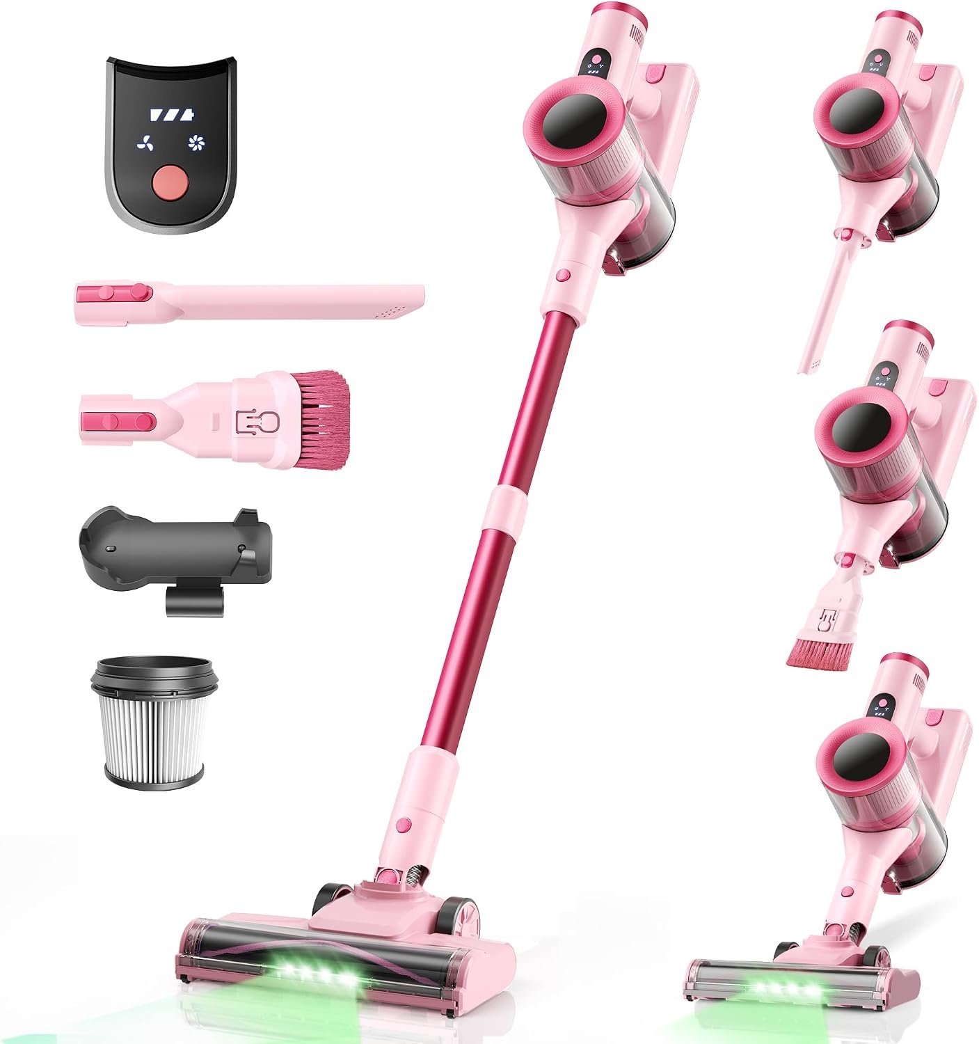 Draadloze Steelstofzuiger Dierenharen 45kPa Roze - 34% Korting!