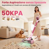 Draadloze Steelstofzuiger Dierenharen 45kPa Roze - 34% Korting!