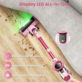 Draadloze Steelstofzuiger Dierenharen 45kPa Roze - 34% Korting!