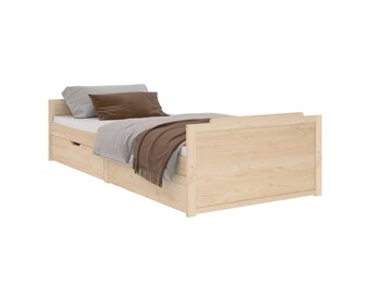 Massief Grenenhouten Bedframe met Laden 90x200 cm - 35% Korting