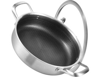 Hybride Koekenpan 26cm 2,5L met Deksel - Keramisch PFAS/PTFE-vrij - 34% Korting