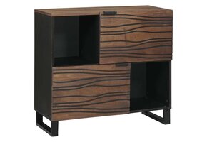 vidaXL Dressoir Bruin 80x33x75 cm Massief Mangohout - 54% Korting!