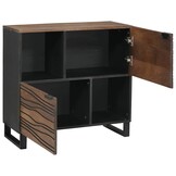 vidaXL Dressoir Bruin 80x33x75 cm Massief Mangohout - 54% Korting!