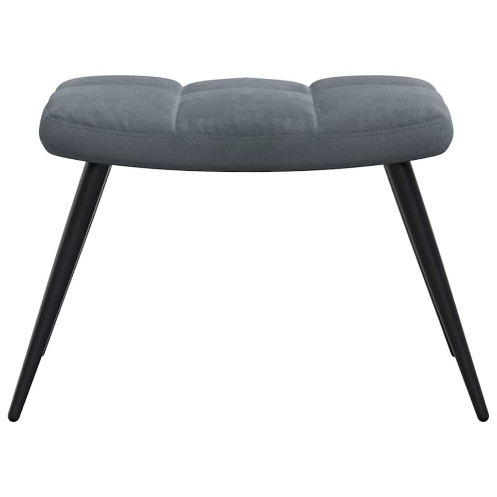 Relaxstoel met Voetenbank Donkergrijs Fluweel - 59% Korting!