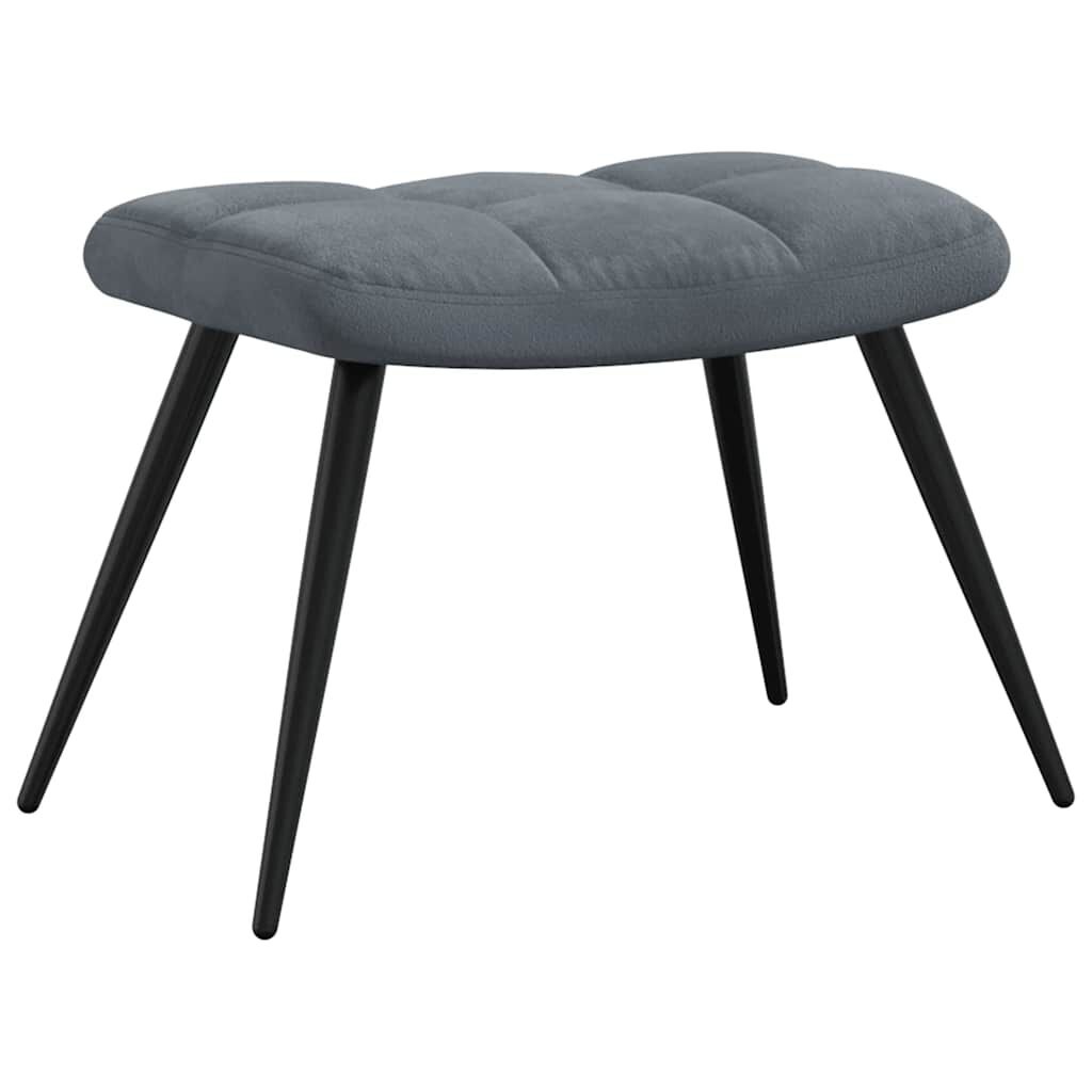 Relaxstoel met Voetenbank Donkergrijs Fluweel - 59% Korting!