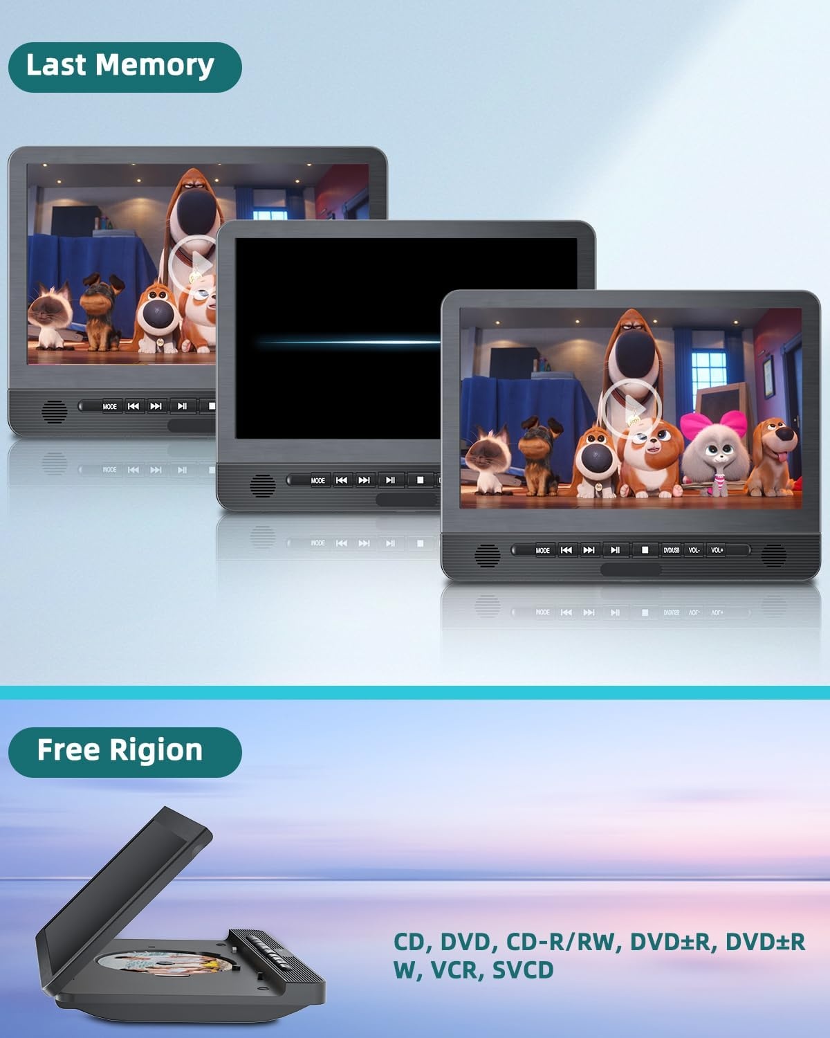 Hoofdsteun DVD Speler Auto Kinderen 12.5" Dubbel Scherm - 54% Korting
