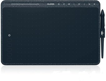 Nieuwe 2020-tekentablet HUION HS611-tekentabletten met kantelfunctie Batterijloze pen PW500 en multimediatoetsen voor achtergrondmuziek Ondersteuning voor Android, Windows en Mac OS (Sterrenblauw) - Maat 10.2 x 6.36 Pouces