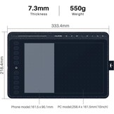 Nieuwe 2020-tekentablet HUION HS611-tekentabletten met kantelfunctie Batterijloze pen PW500 en multimediatoetsen voor achtergrondmuziek Ondersteuning voor Android, Windows en Mac OS (Sterrenblauw) - Maat 10.2 x 6.36 Pouces