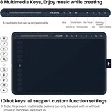 Nieuwe 2020-tekentablet HUION HS611-tekentabletten met kantelfunctie Batterijloze pen PW500 en multimediatoetsen voor achtergrondmuziek Ondersteuning voor Android, Windows en Mac OS (Sterrenblauw) - Maat 10.2 x 6.36 Pouces