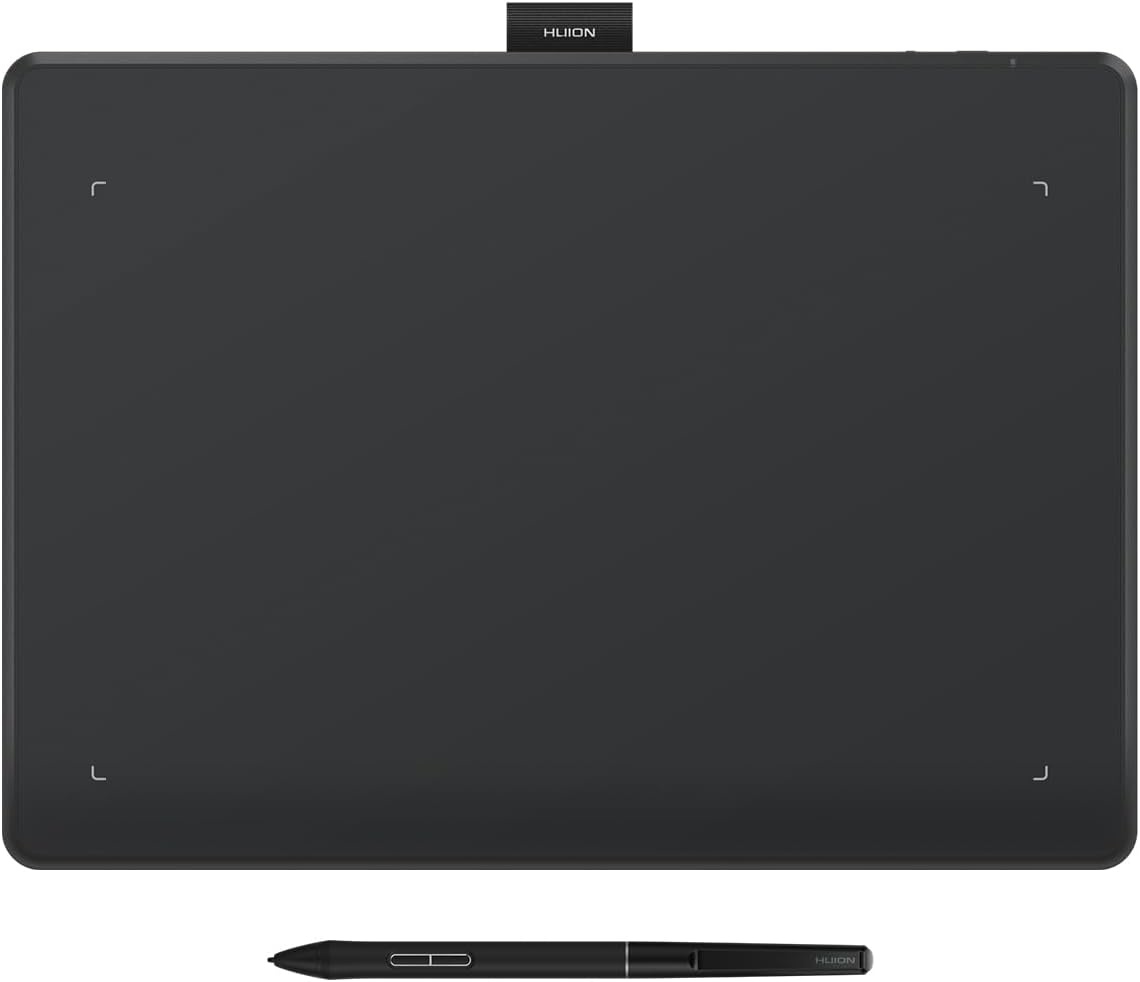 Nieuwe 2020-tekentablet HUION HS611-tekentabletten met kantelfunctie Batterijloze pen PW500 en multimediatoetsen voor achtergrondmuziek Ondersteuning voor Android, Windows en Mac OS (Sterrenblauw) - Maat 10.2 x 6.36 Pouces