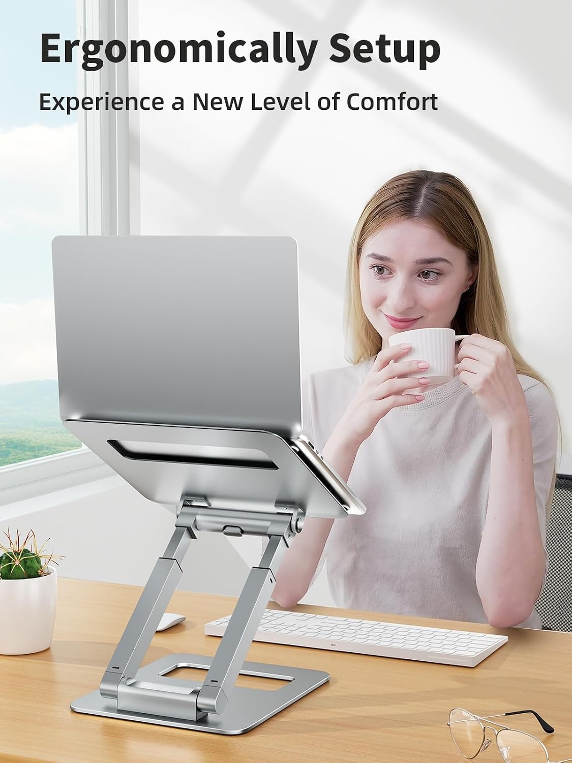 Ergonomische Laptopstandaard Zilver - 34% Korting