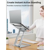 Ergonomische Laptopstandaard Zilver - 34% Korting