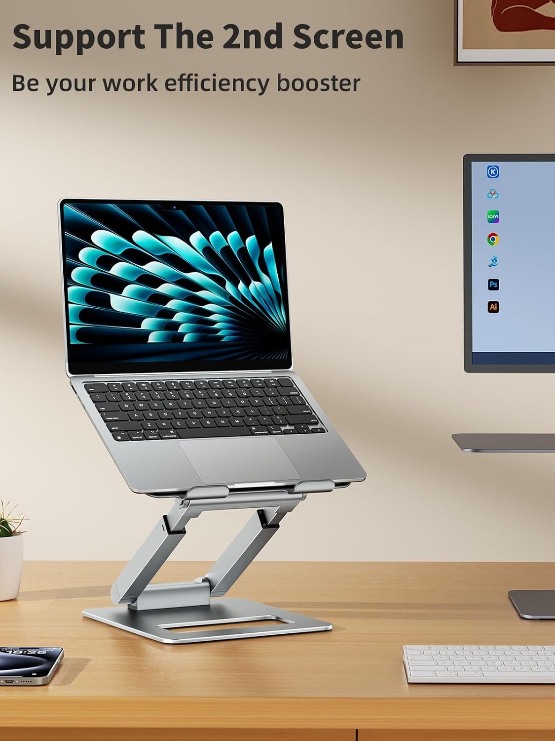 Ergonomische Laptopstandaard Zilver - 34% Korting