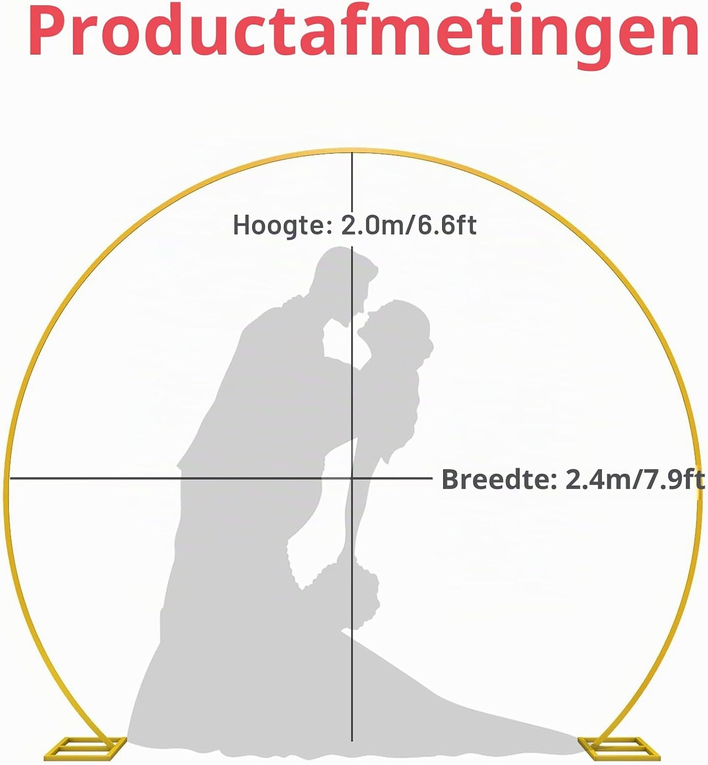 Gouden Ronde Achtergrond Standaard 201x238 cm - 34% Korting