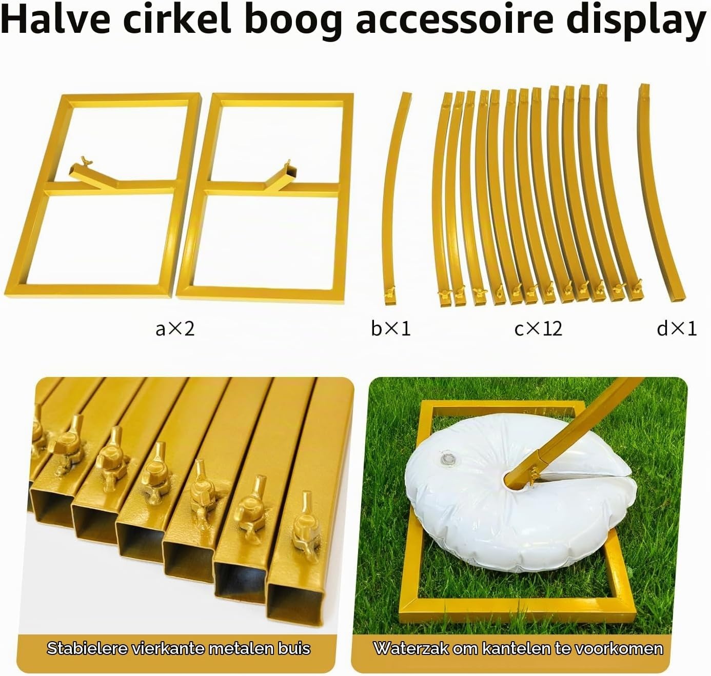 Gouden Ronde Achtergrond Standaard 201x238 cm - 34% Korting