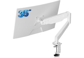 Bureau Monitorarm met Gasveer (Wit) - 17-35 inch - 33% Korting