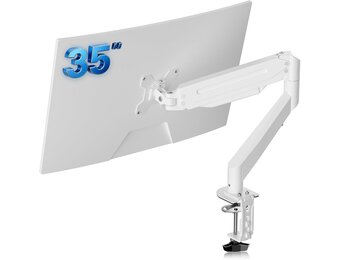 Bureau Monitorarm met Gasveer (Wit) - 17-35 inch - 33% Korting
