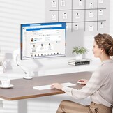 Bureau Monitorarm met Gasveer (Wit) - 17-35 inch - 33% Korting