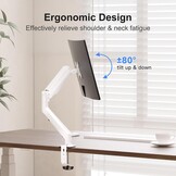 Bureau Monitorarm met Gasveer (Wit) - 17-35 inch - 33% Korting