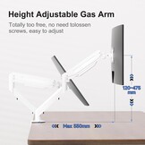 Bureau Monitorarm met Gasveer (Wit) - 17-35 inch - 33% Korting