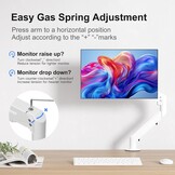 Bureau Monitorarm met Gasveer (Wit) - 17-35 inch - 33% Korting
