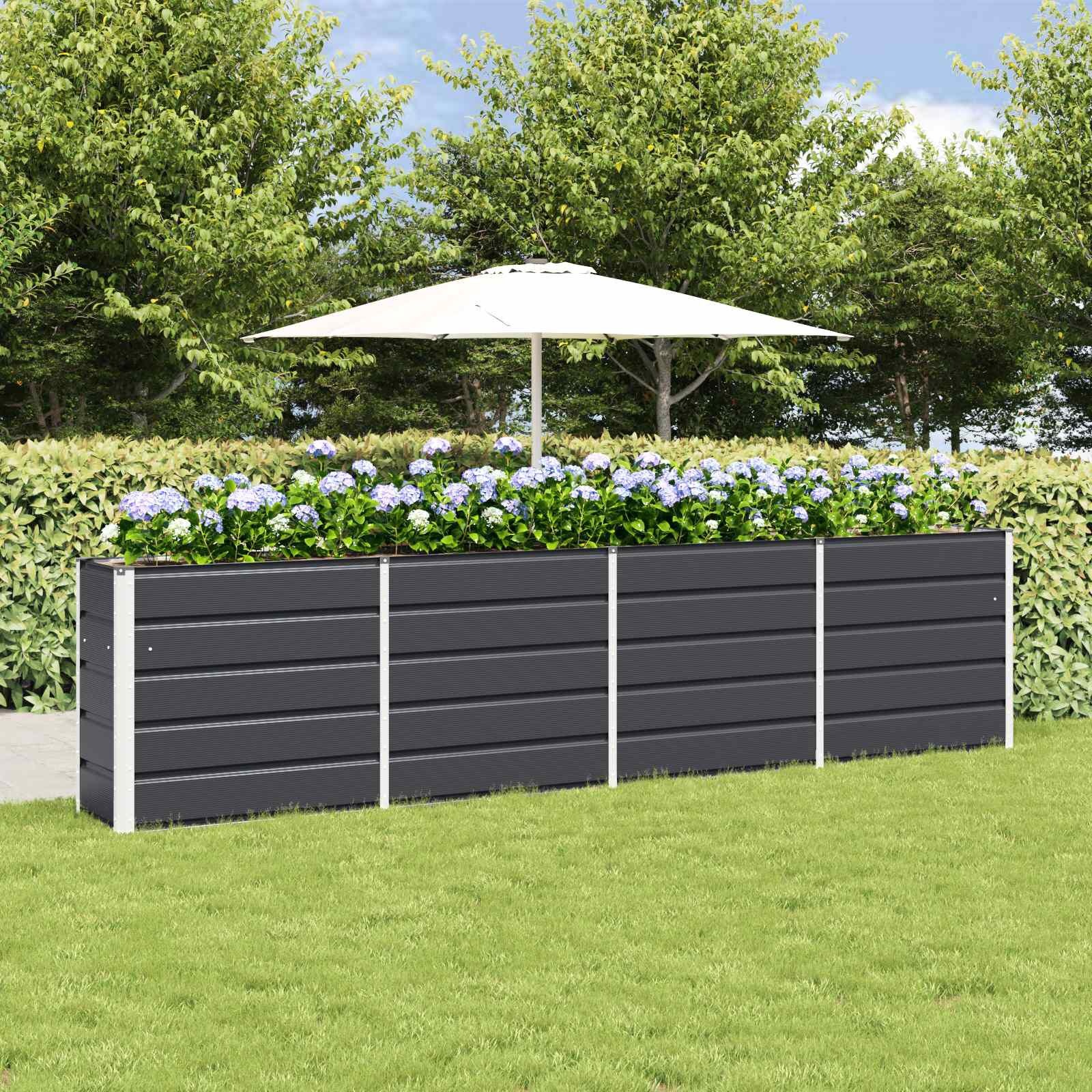 Plantenbak Staal Antraciet 320x40x75 cm - 35% Korting
