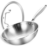 Wok 26 cm RVS met Deksel - Energiebesparend & Ovenbestendig - 34% Korting