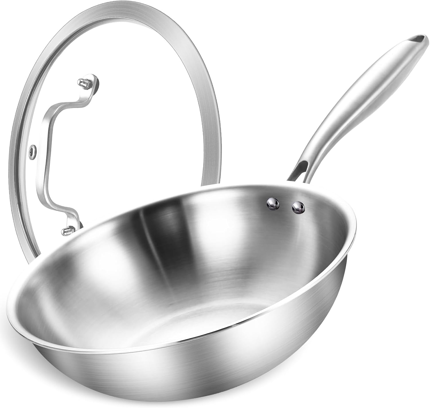 Wok 26 cm RVS met Deksel - Energiebesparend & Ovenbestendig - 34% Korting
