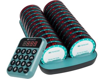 Restaurant Pager Systeem met 24 pagers - 400m Bereik - 35% Korting