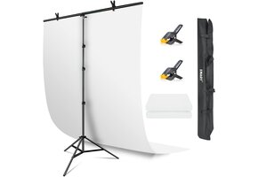 Fotoachtergrondset Wit Katoen 1.5x2.6m - 34% Korting!