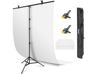 Fotoachtergrondset Wit Katoen 1.5x2.6m - 34% Korting!