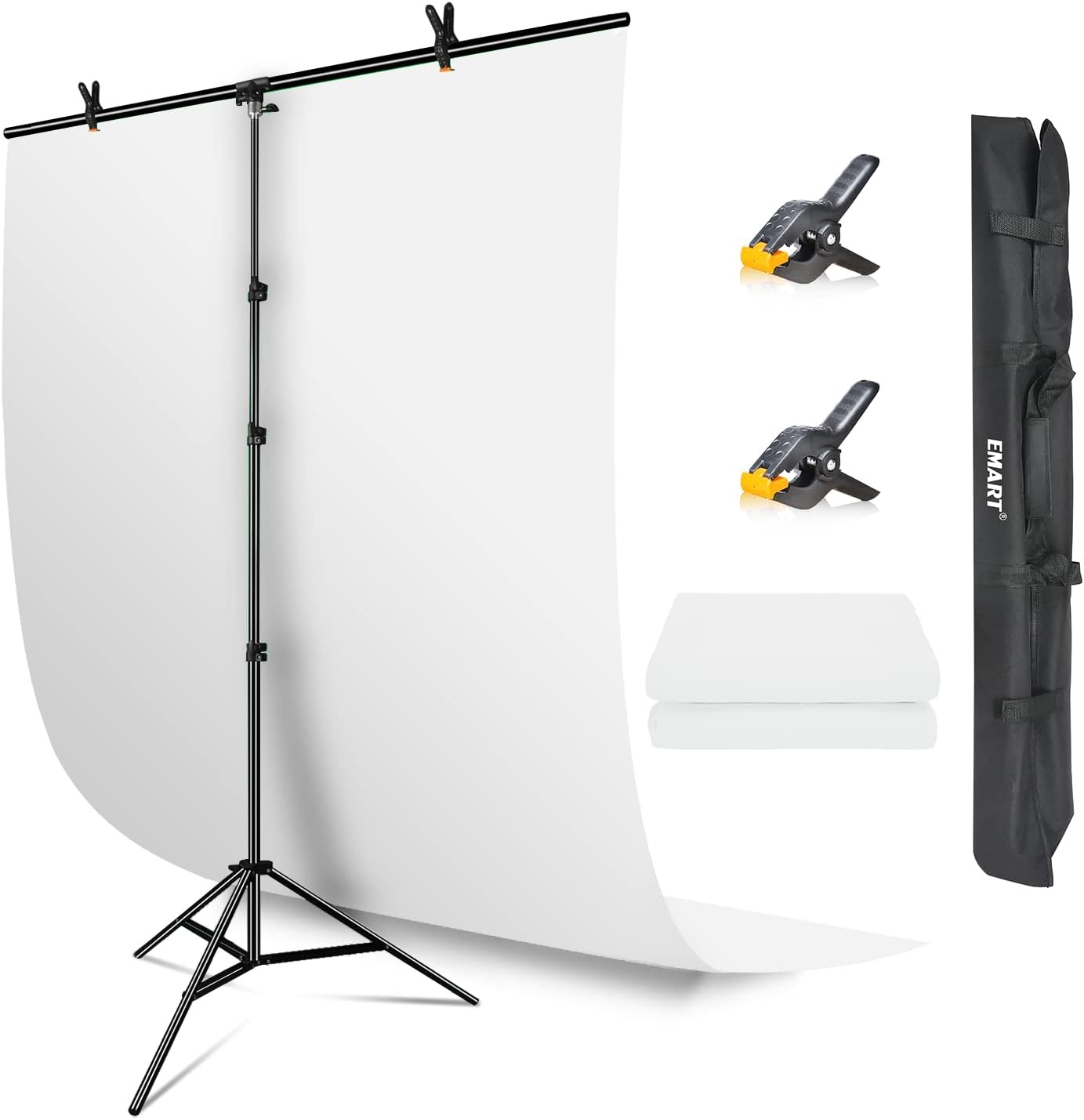 Fotoachtergrondset Wit Katoen 1.5x2.6m - 34% Korting!