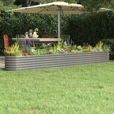 Plantenbak Gegalvaniseerd Staal Grijs 332x40x36 cm - 34% Korting