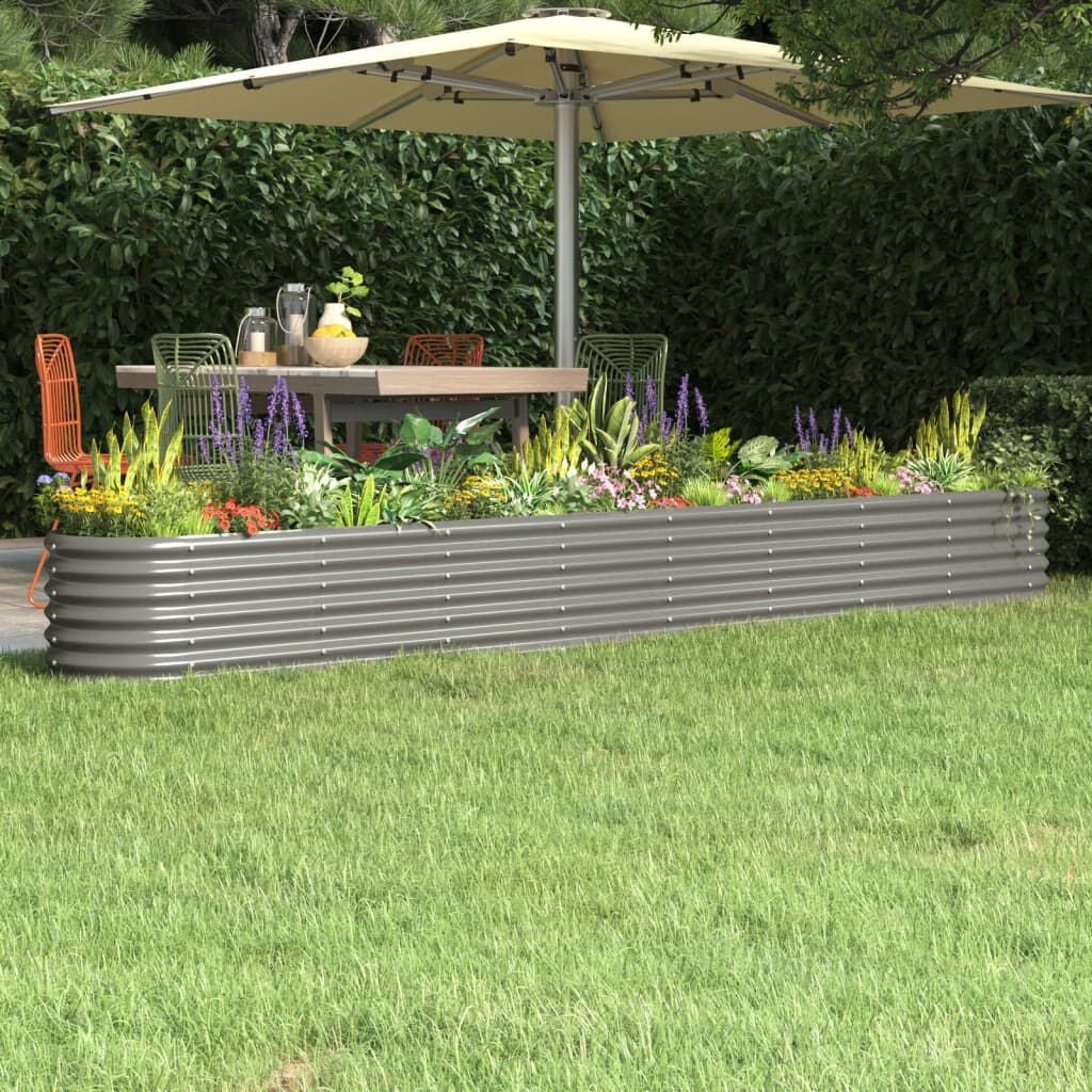 Plantenbak Gegalvaniseerd Staal Grijs 332x40x36 cm - 34% Korting