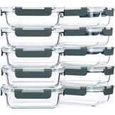 Glazen Vershoudbakjes Set (10 stuks) - Ideaal voor Maaltijdbereiding - Nu 34% Korting!