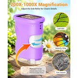 Digitale Kinder Microscoop Paars | 200x Vergroting | 1080P HD | 33% Korting