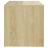 Bijzettafel 59x36x38 cm bewerkt hout wit & sonoma eiken - 52% korting!
