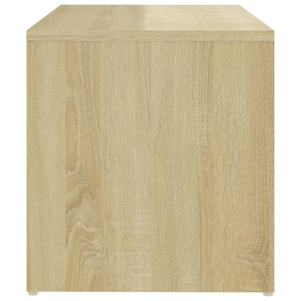 Bijzettafel 59x36x38 cm bewerkt hout wit & sonoma eiken - 52% korting!